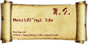 Meszlényi Ida névjegykártya